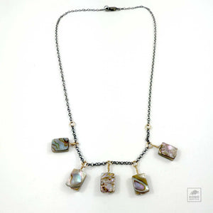Abalone on Gold-filled Rings Necklace