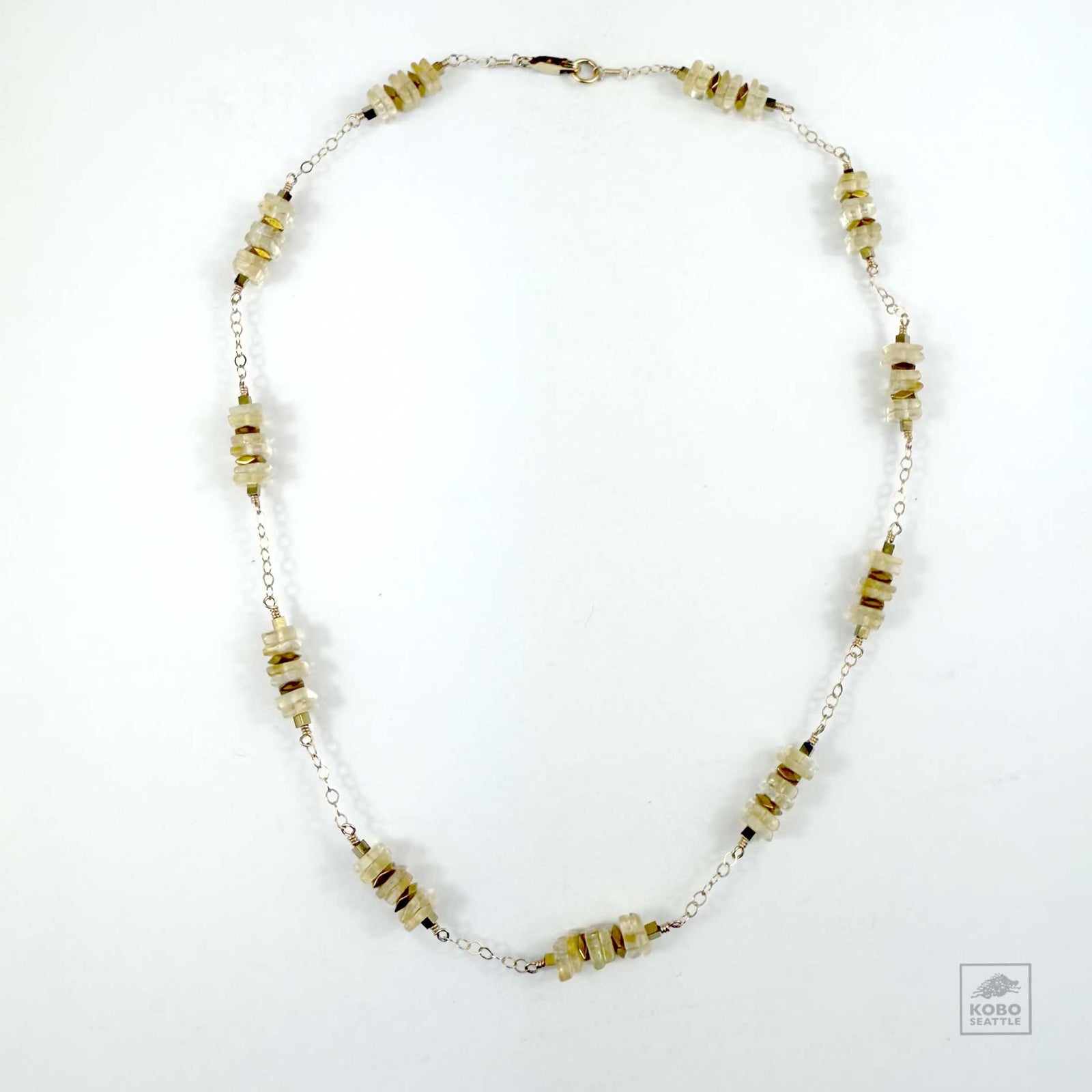 Lemon Quartz + Hematite Necklace