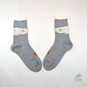 Cat and Apple Socks