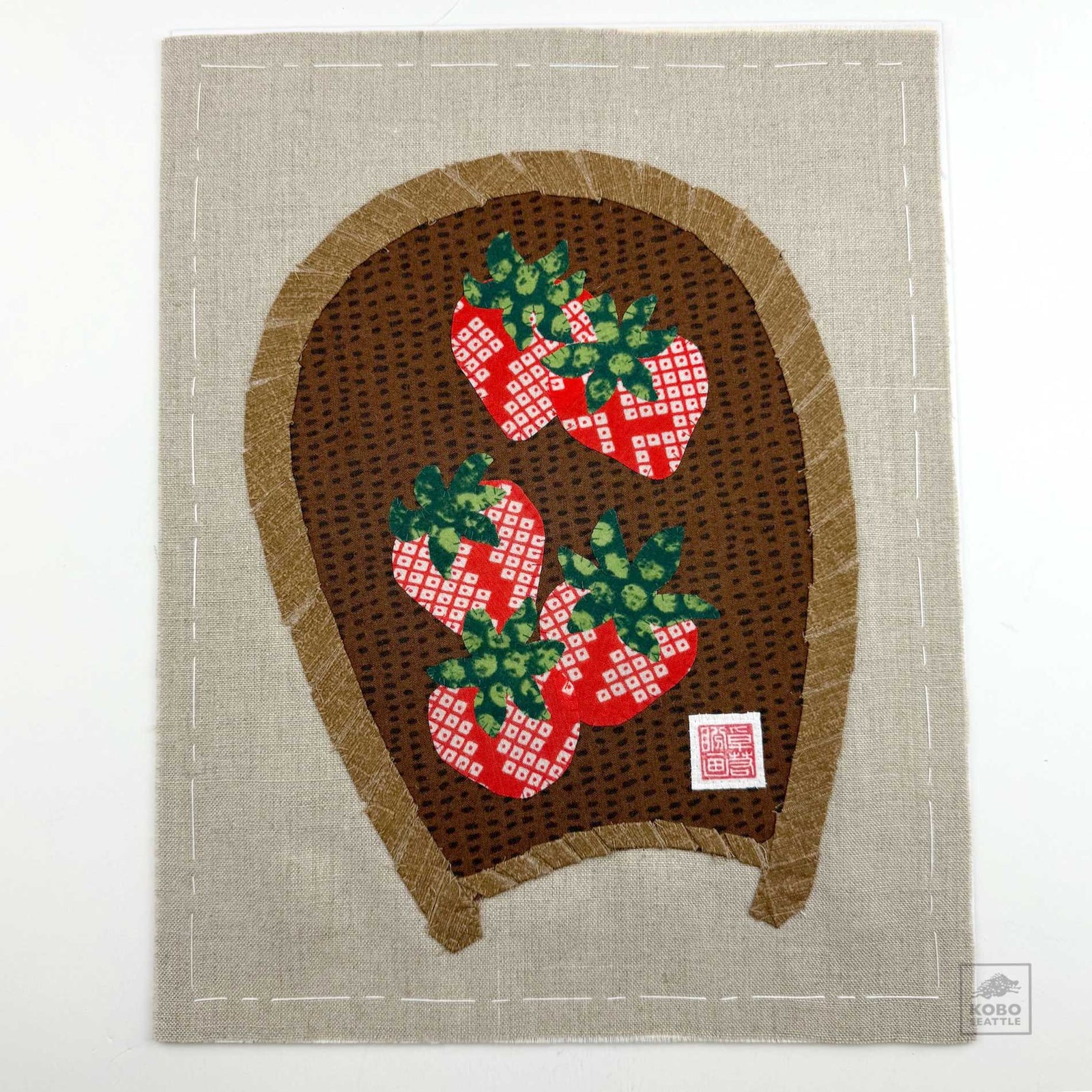 Fabric Art - Strawberries in a Basket by Someya Studio