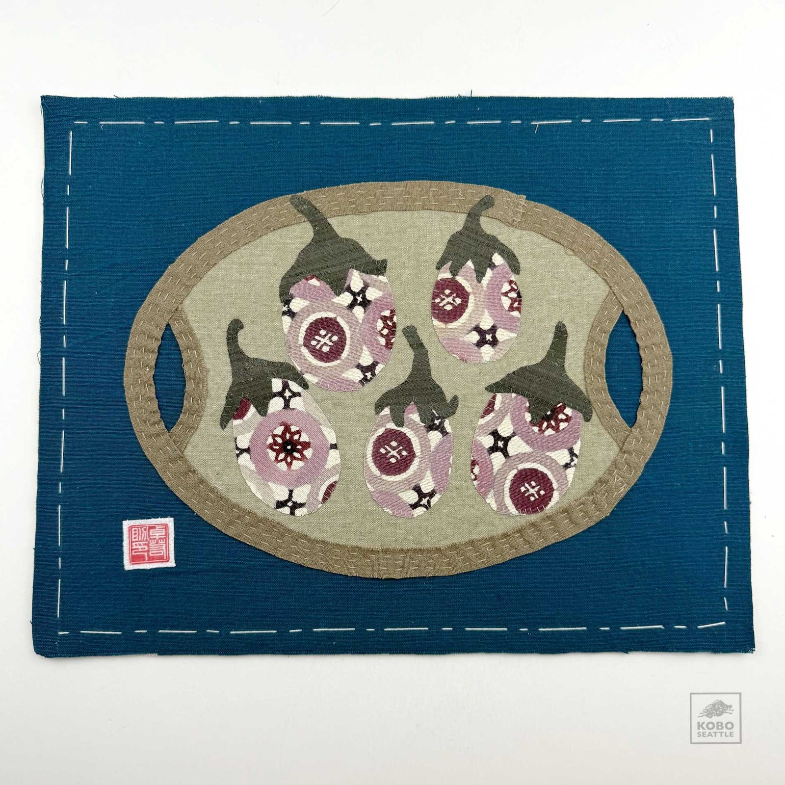 Fabric Art - Eggplants in a Basketby Someya Studio