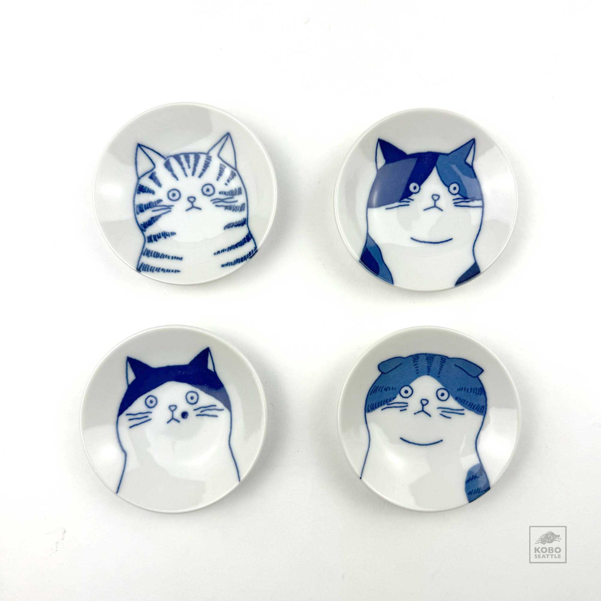 Cat Face Dish - set of 4