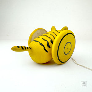 Wooden Tiger Pull Toy - Yamagata