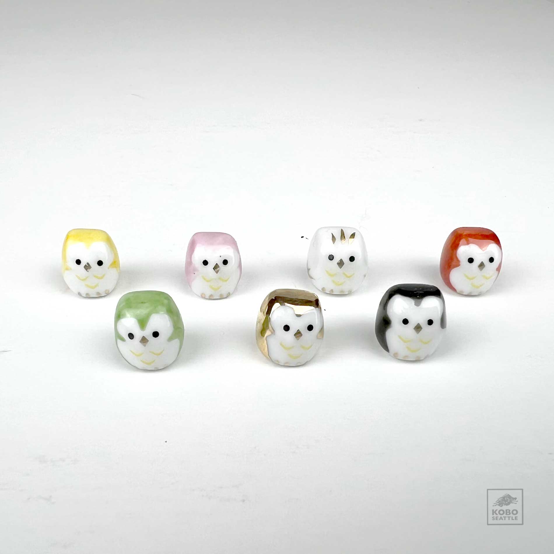 Super Tiny Lucky Owls - set of 7 - KoboSeattle