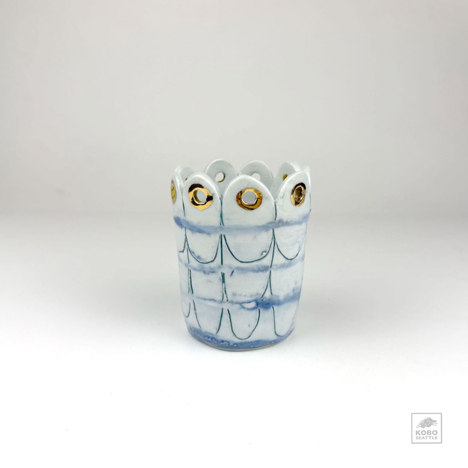 Blue + Gold Vase 3 by Christine Westergaard