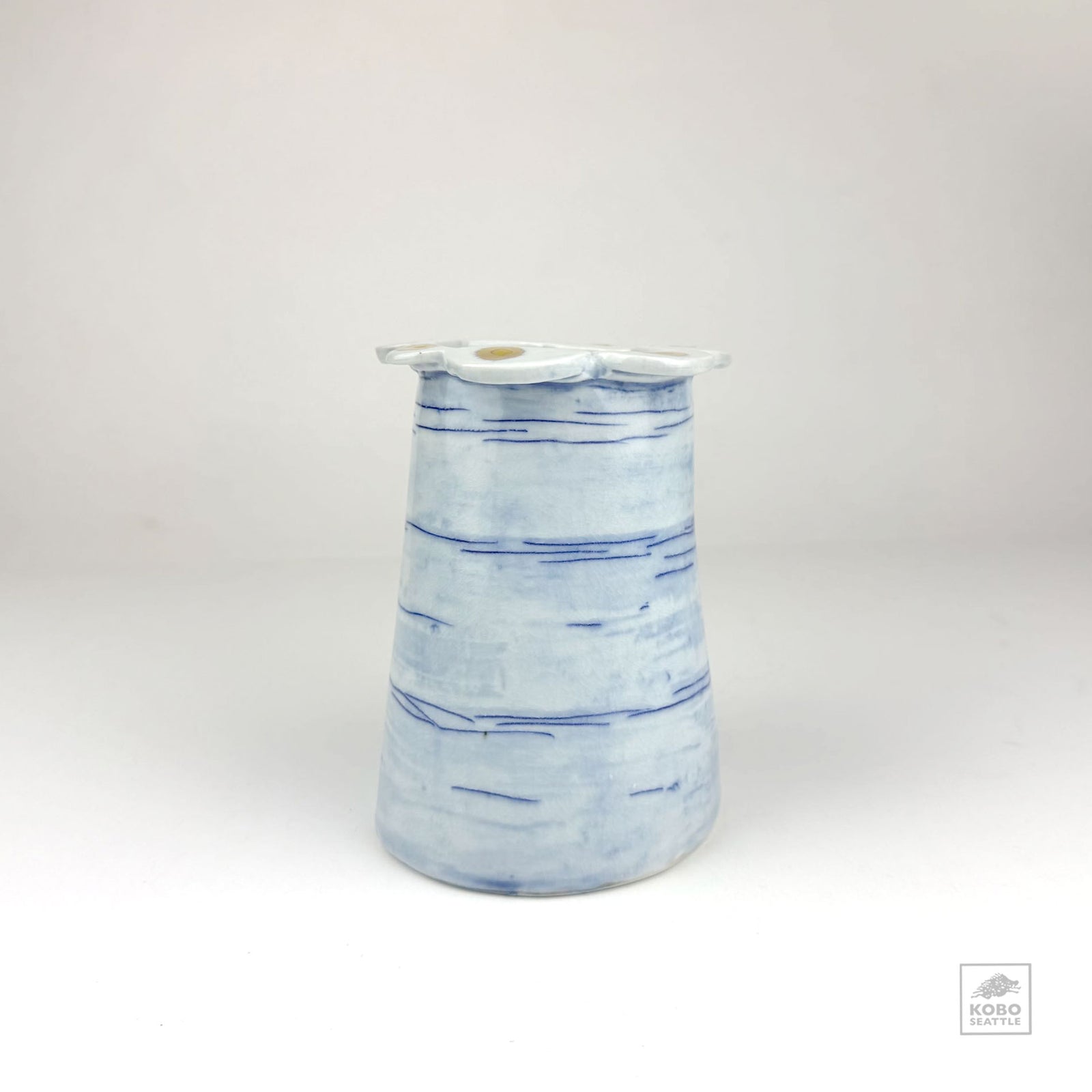 Blue + Gold Vase 2 by Christine Westergaard