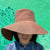 Linen Wide Brim Hat - Brown
