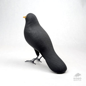 Handcrafted Wood Black Bird  by Michael Zitka