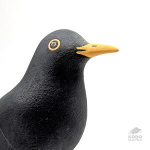 Handcrafted Wood Black Bird  by Michael Zitka