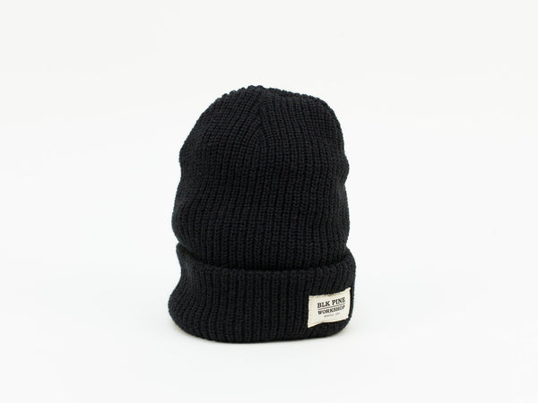 Blk Pine Beanie - Black - KoboSeattle