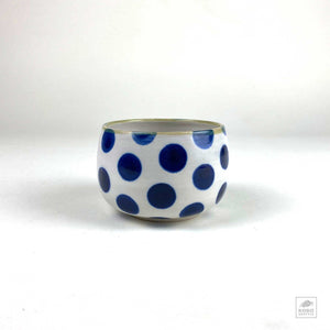 Small Round Blue Dot Bowl by Kathy Berd