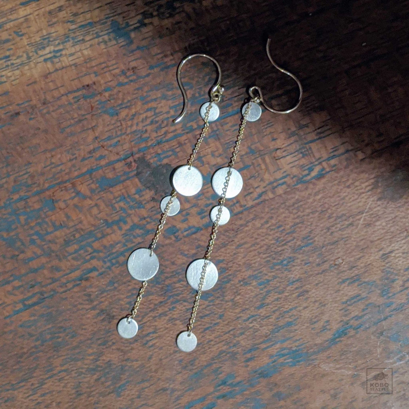 14k and Sterling Silver Cascade Earrings