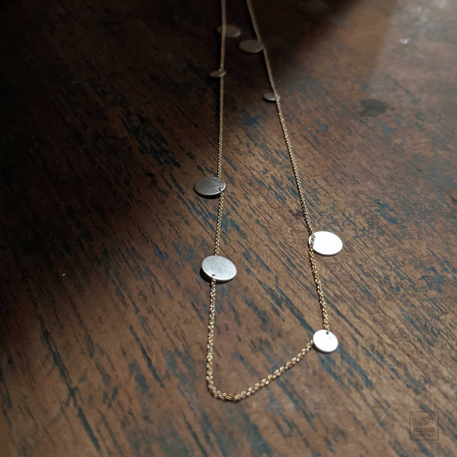 14k and Sterling Silver Confetti Strand Necklace