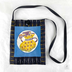 Katazome Fabric Pouch - Kinchaku by Someya Studio