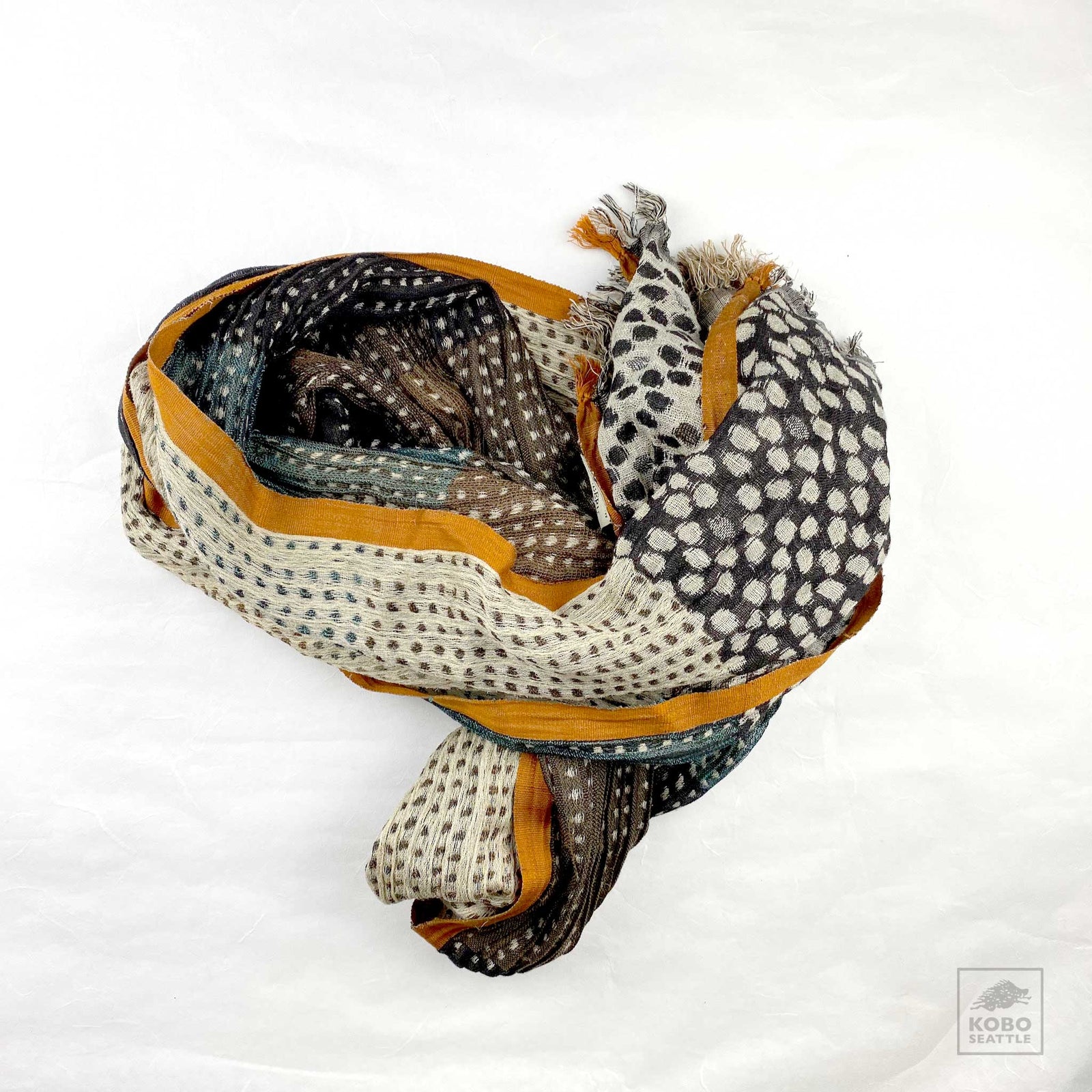 Handwoven Silk Crinkled Scarf - Jaguar - Dark Teal