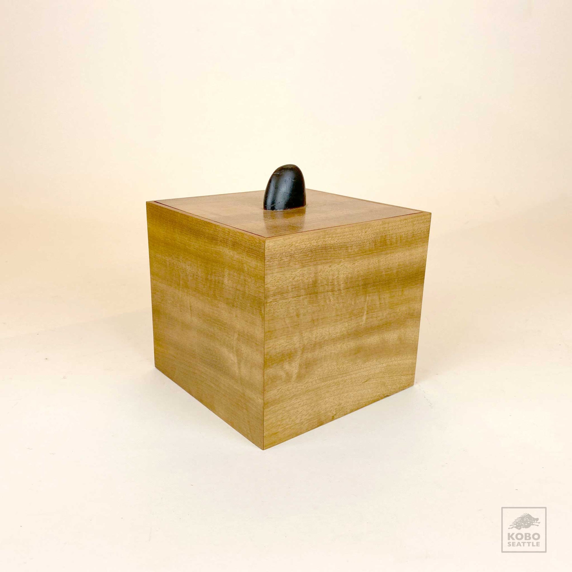 Myrtle Wood Box with Stone Lid Knob