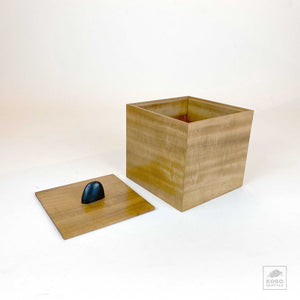 Myrtle Wood Box with Stone Lid Knob
