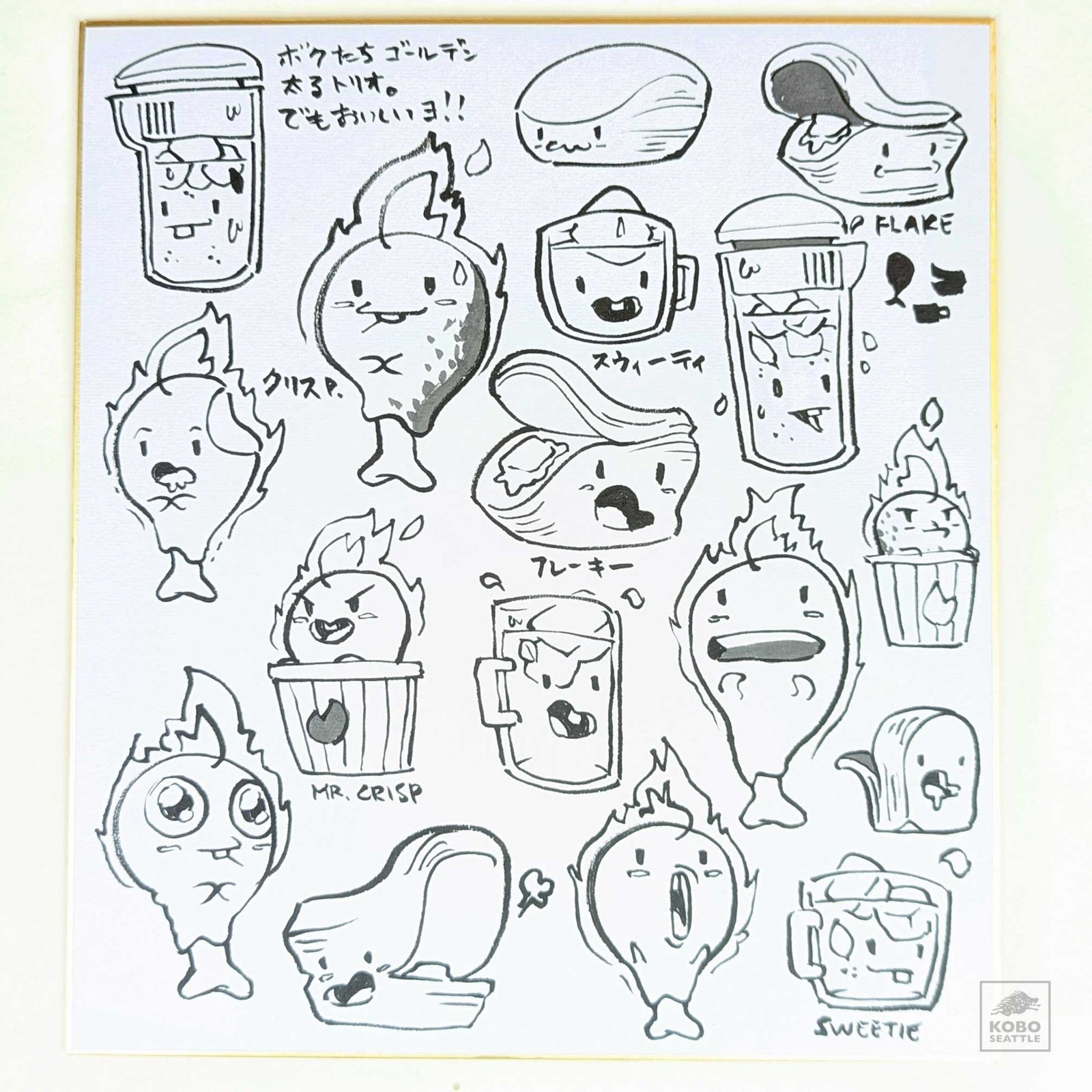 Enfu Original Shikishi Ink Drawing 18