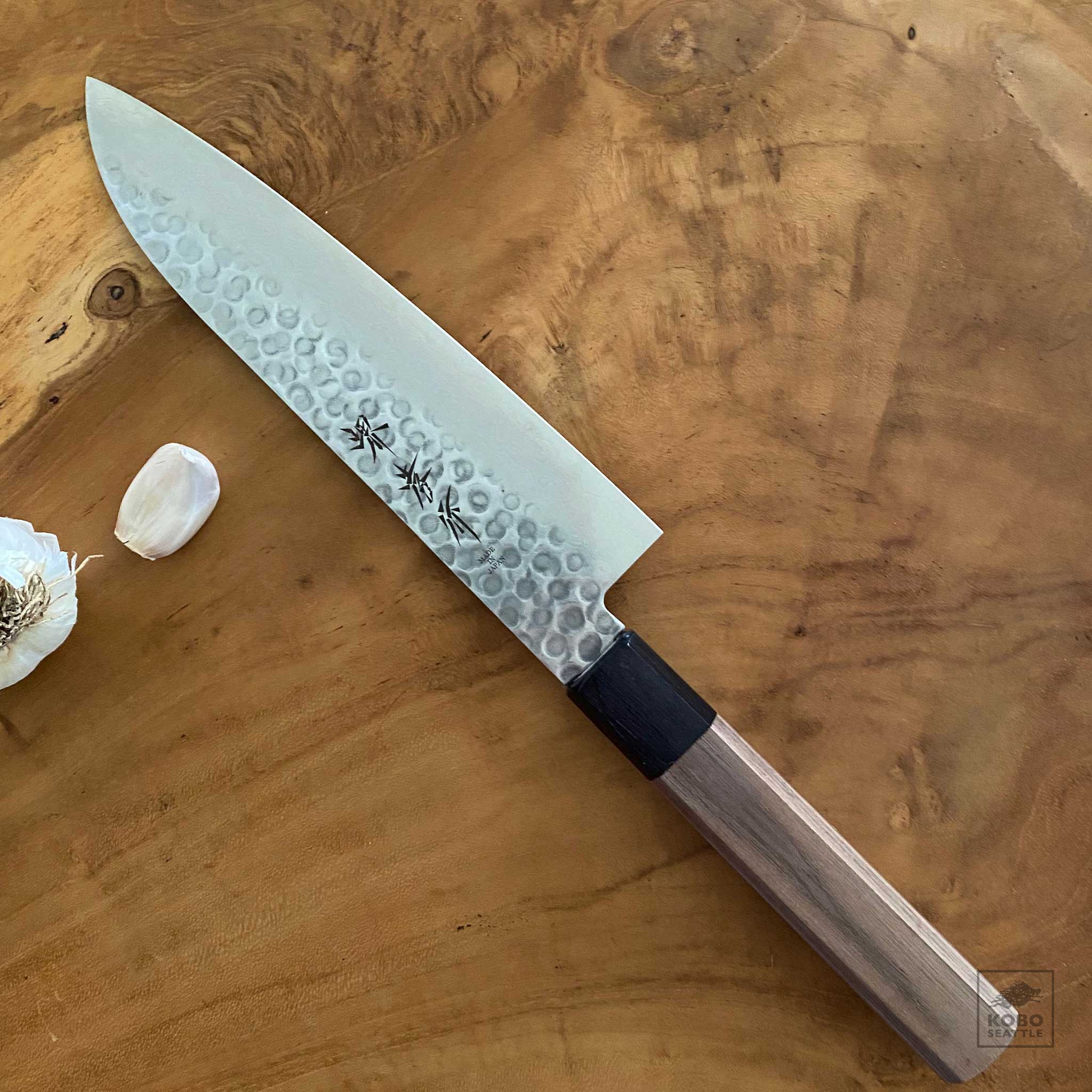 Japanese Knife Set Damascus 45 Layer Petty Santoku Nakiri - Hasu-Seizo