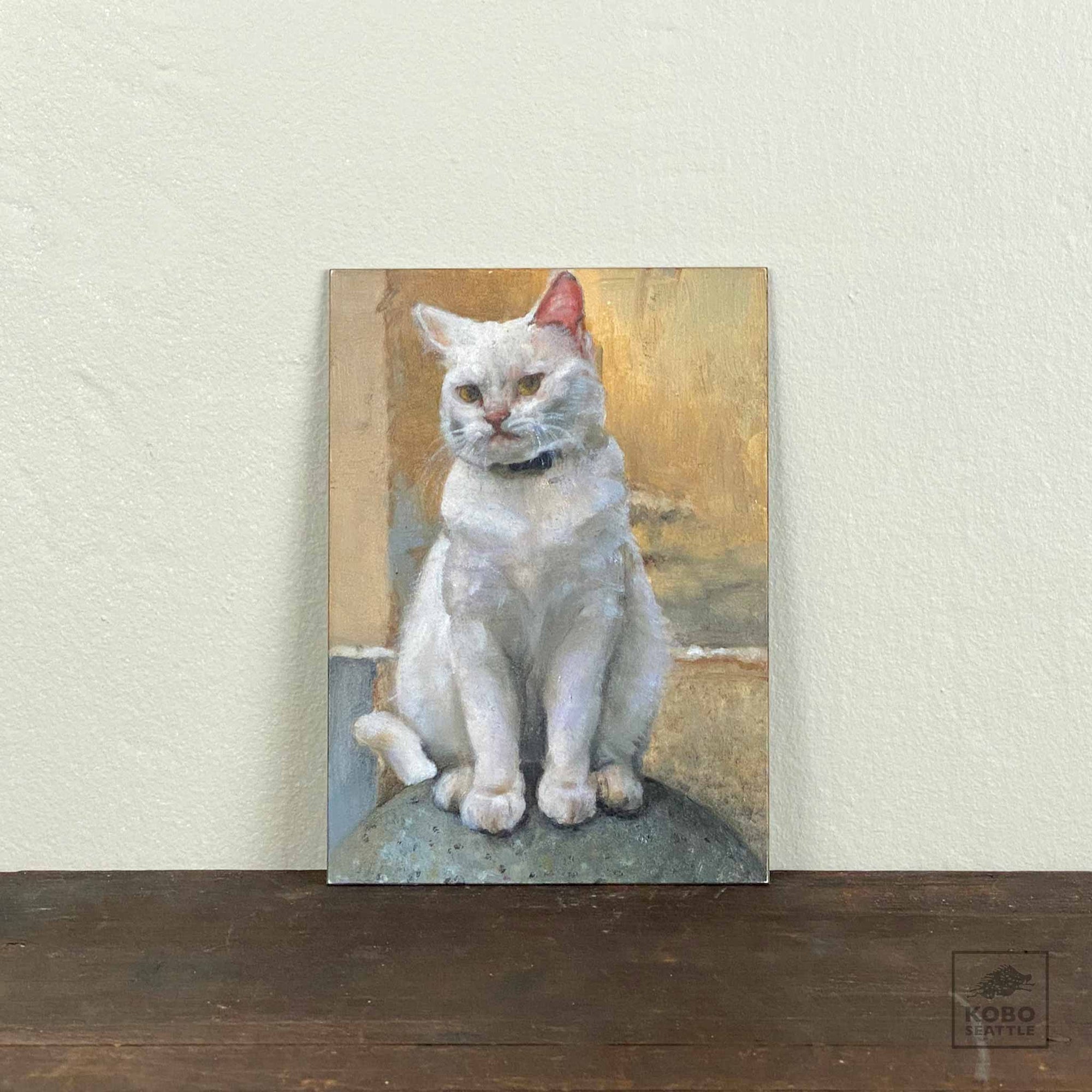 Oil on board from Chinami Kono - White Cat