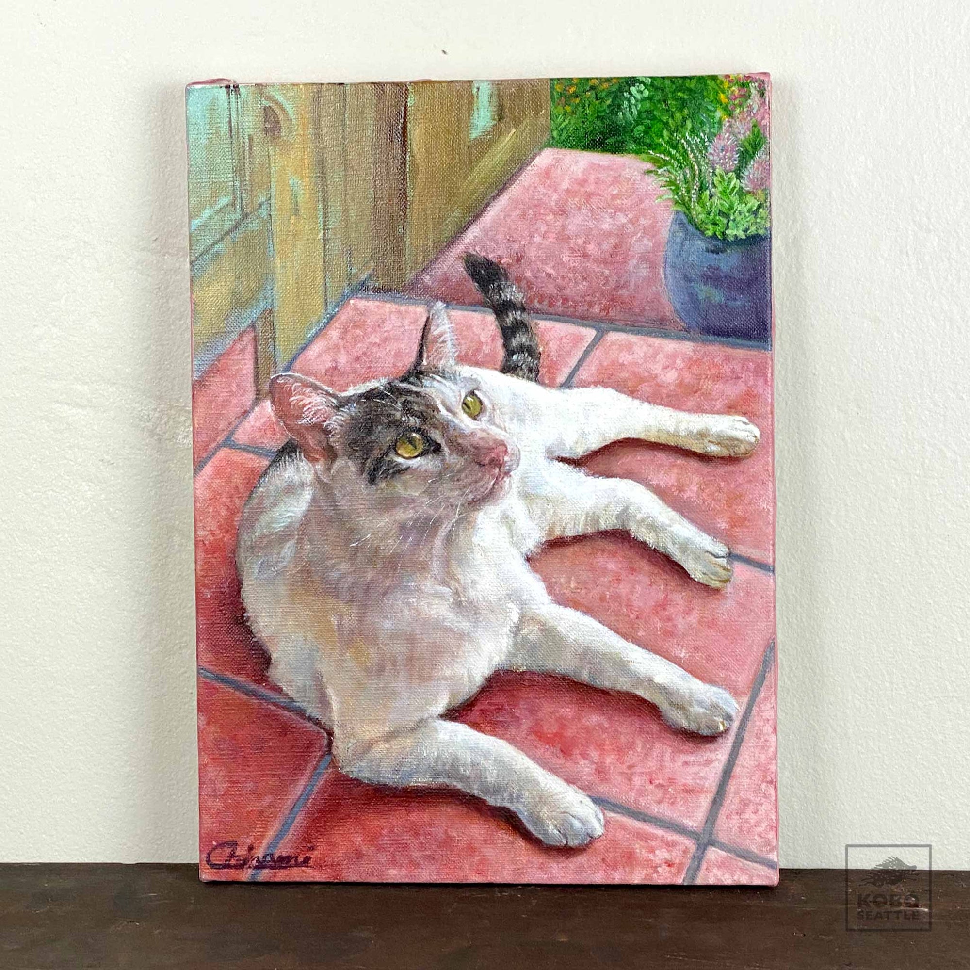 Oil on canvas from Chinami Kono - Moku the Cat