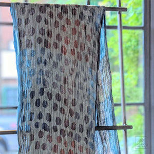 Handwoven Silk Crinkled Scarf - Double Dots 4