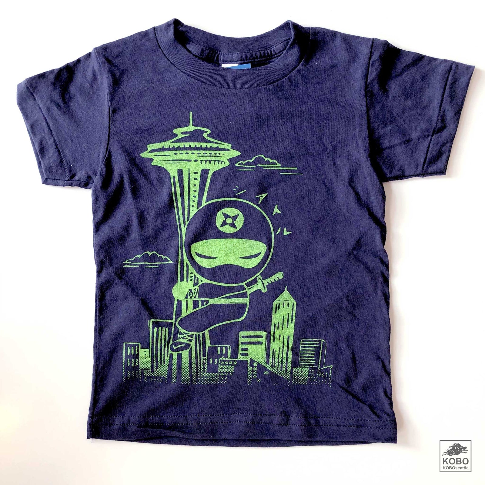 Kid's T-shirt & Onesie, Ninja at Space Needle by Namu