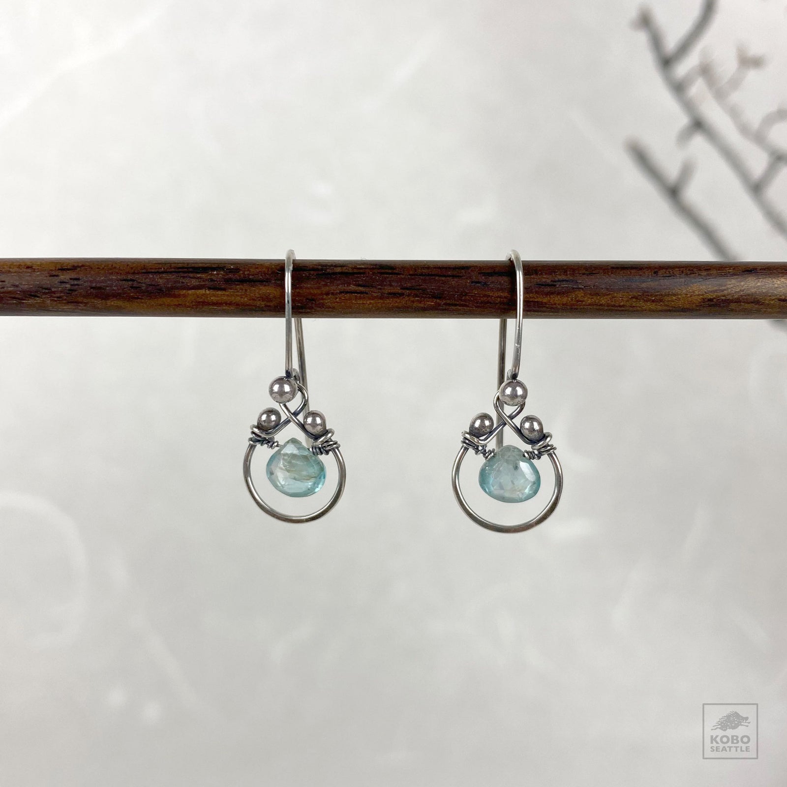 Natural Zirconium Earrings by Zuzko