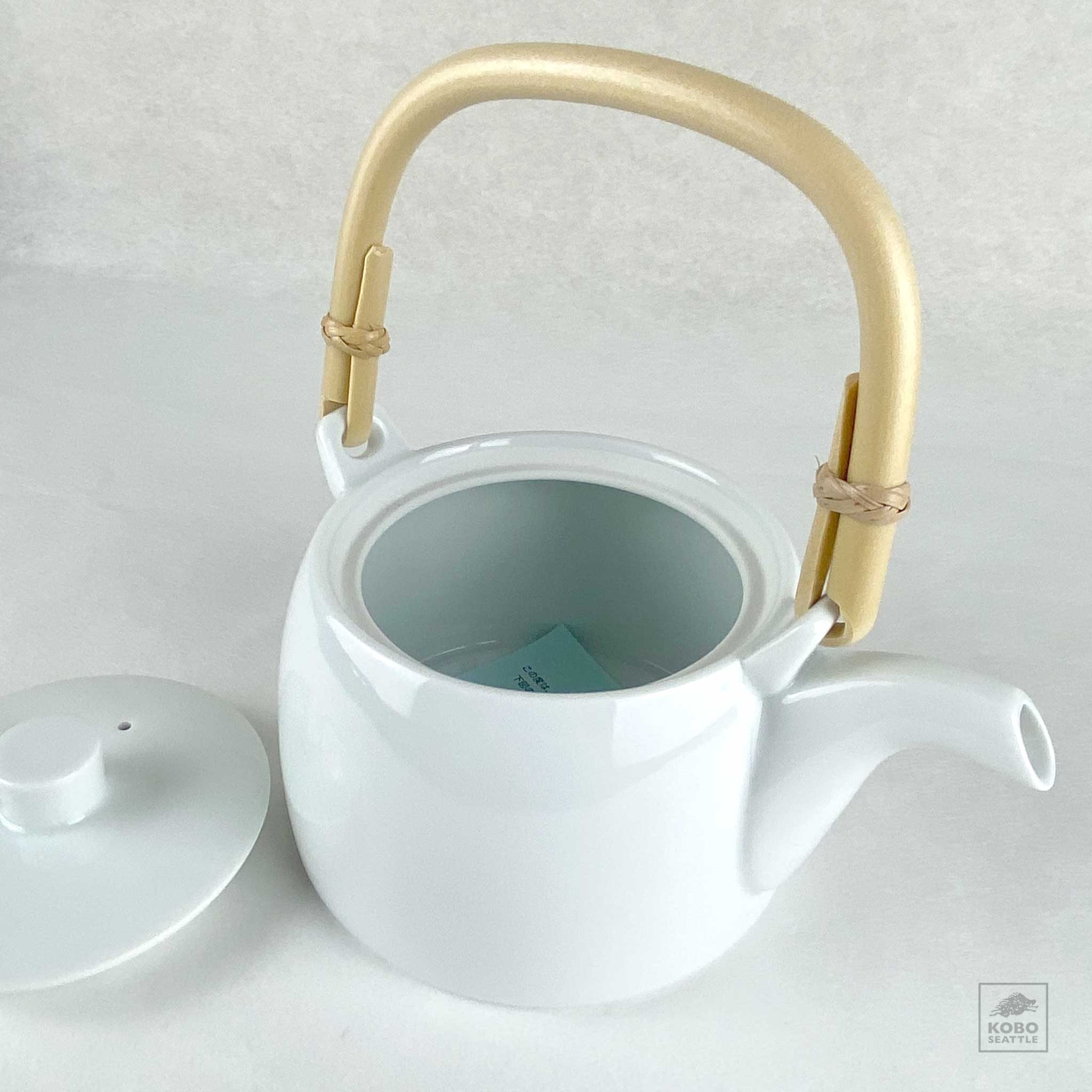 Porcelain Teapot with Bamboo Handle - KoboSeattle