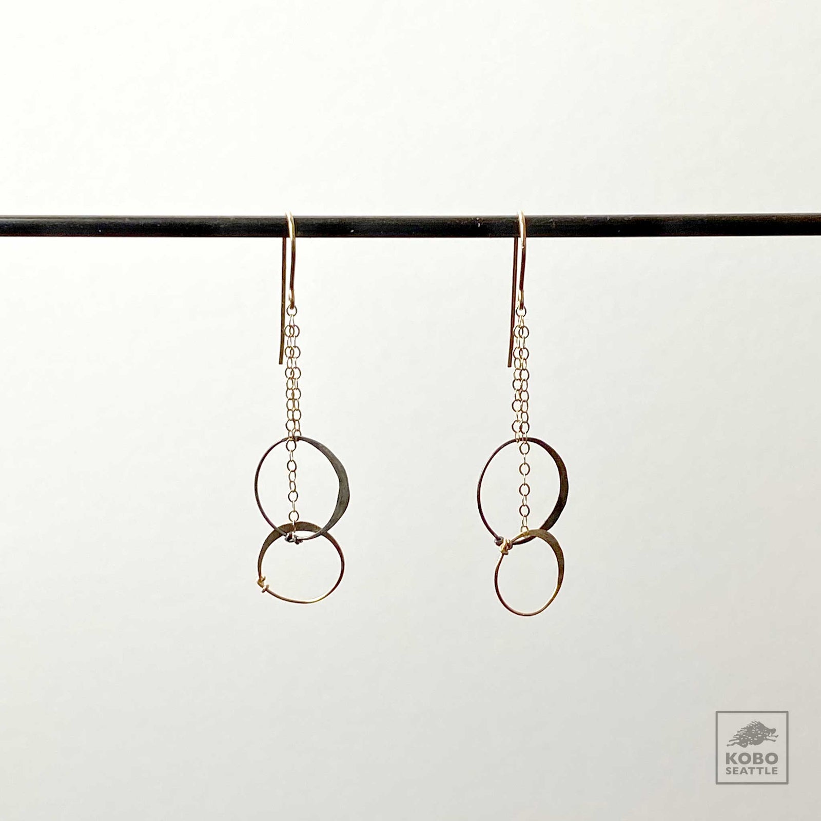 Two Circles + Chains Earrings