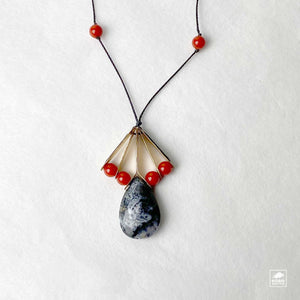 Dendritic Opal and Coral Necklace