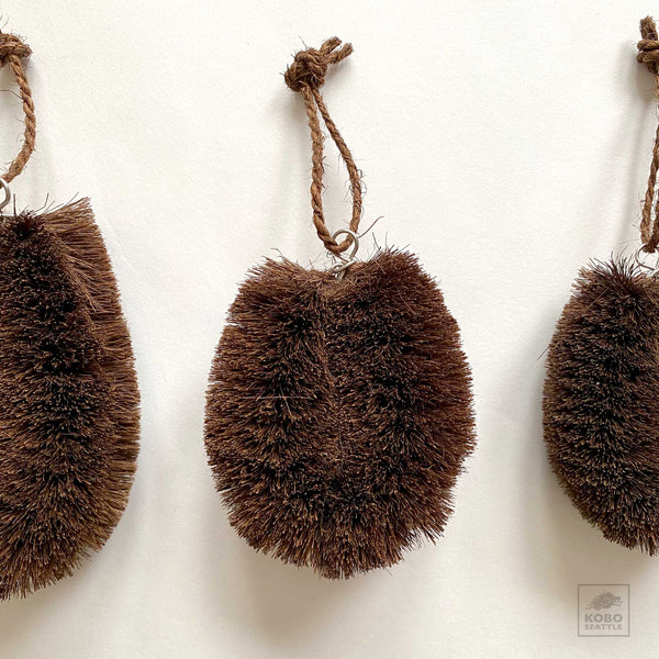 Set Of 2 Black Lion Tawashi Vegetable Scrubbing Brushes – Made In Japan, Durable & Effective