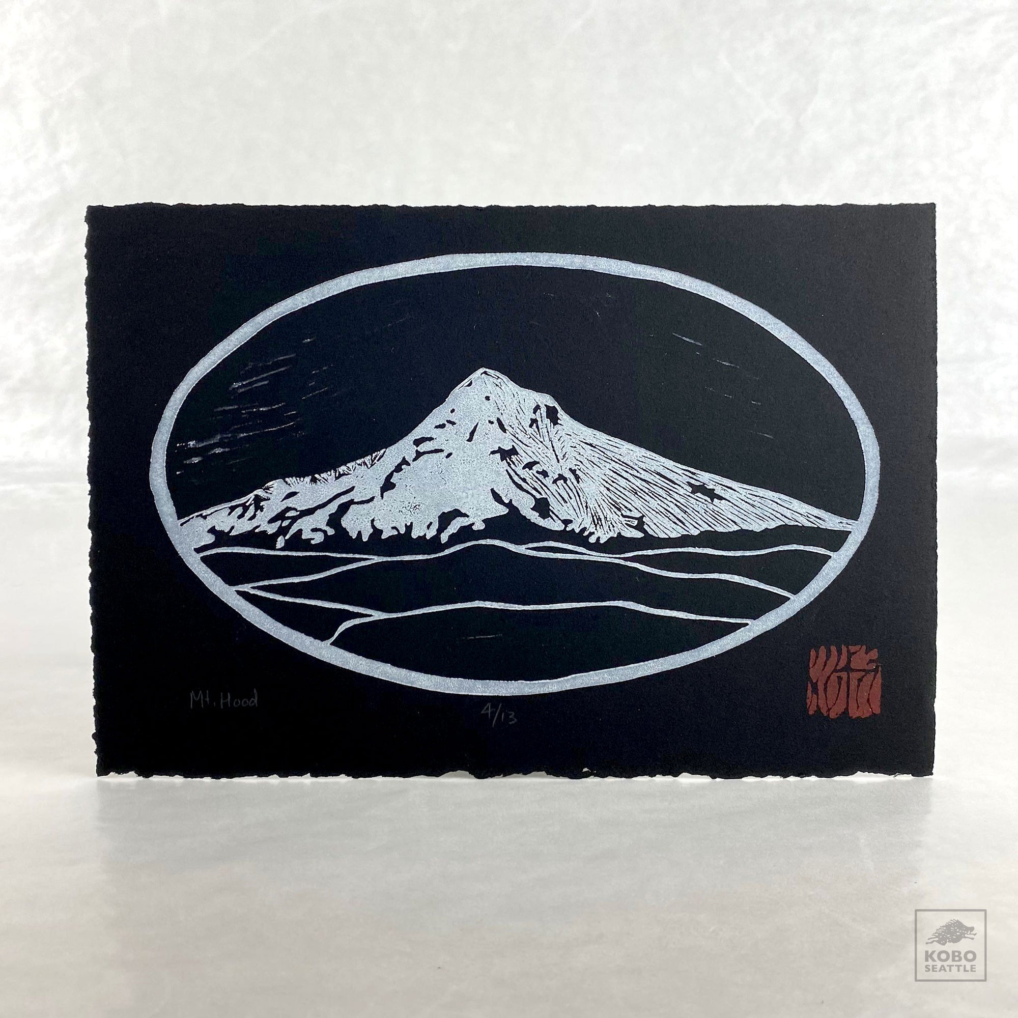 Mt. Hood Linocut by Yoshi Nakagawa