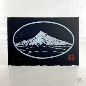 Mt. Hood Linocut by Yoshi Nakagawa
